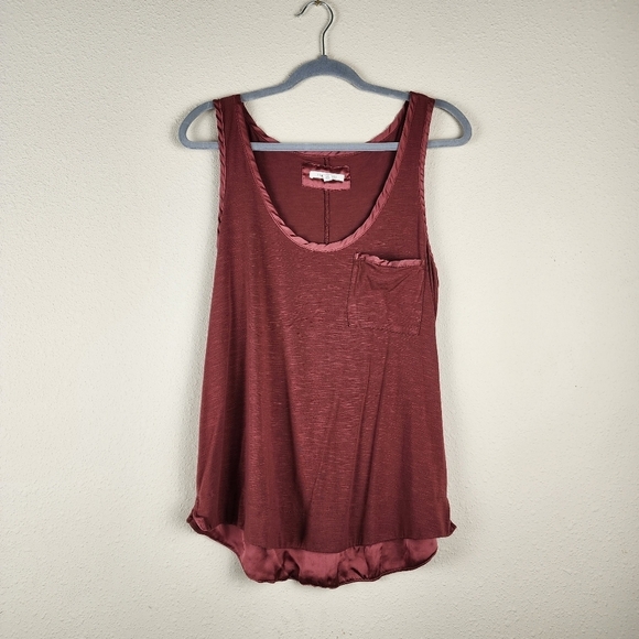 Pure + Good Anthropologie sleeveless top hi-low red rust Size Small - Picture 1 of 9